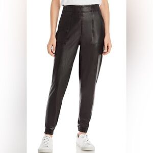 SPANX Women’s Faux Leather Like Jogger Pants Black Stretch size Medium